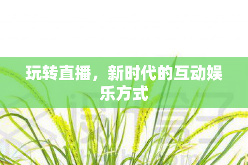 新时代的互动娱乐方式图片