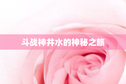 斗战神井水的神秘之旅图片