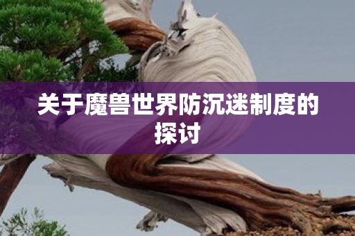 关于魔兽世界防沉迷制度的探讨图片