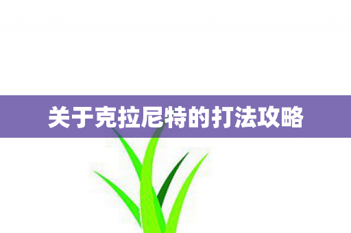 关于克拉尼特的打法攻略图片