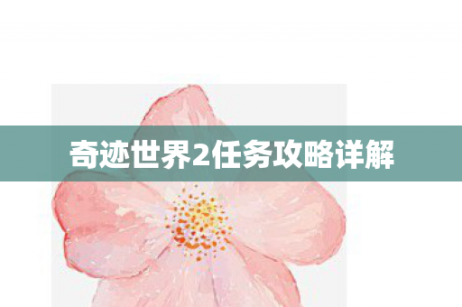 奇迹世界2任务攻略详解图片