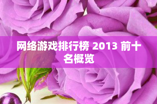 网络游戏排行榜 2013 前十名概览图片