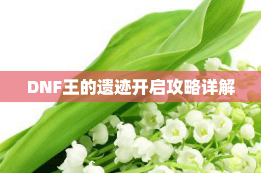 DNF王的遗迹开启攻略详解图片