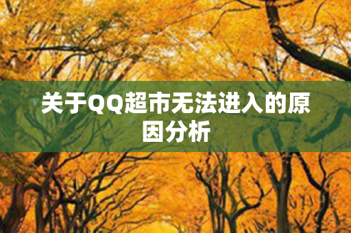 关于QQ超市无法进入的原因分析图片