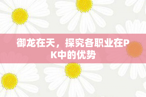探究各职业在PK中的优势图片