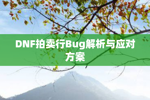 DNF拍卖行Bug解析与应对方案图片