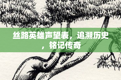 丝路英雄声望表图片