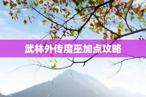 武林外传魔巫加点攻略图片