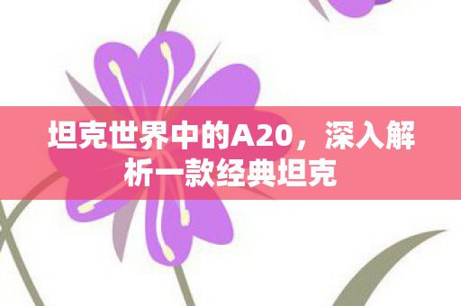 深入解析一款经典坦克图片