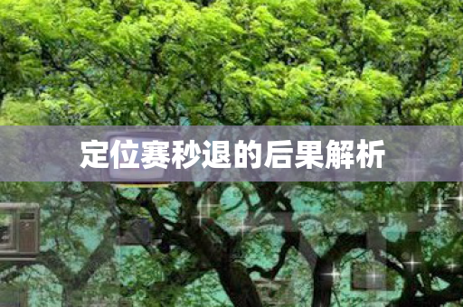 定位赛秒退的后果解析图片
