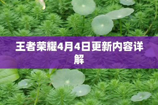 王者荣耀4月4日更新内容详解图片