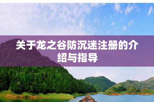 关于龙之谷防沉迷注册的介绍与指导图片