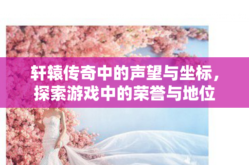 轩辕传奇中的声望与坐标图片