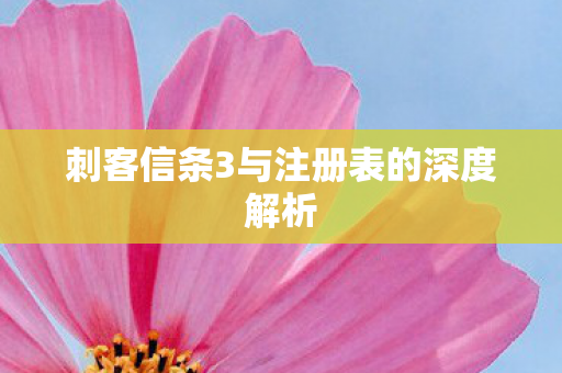 刺客信条3与注册表的深度解析图片