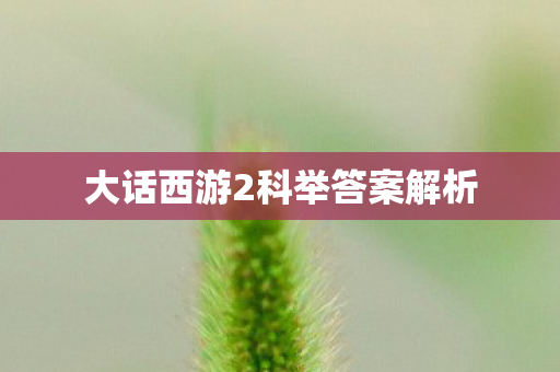 大话西游2科举答案解析图片