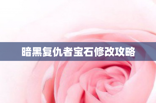 暗黑复仇者宝石修改攻略图片