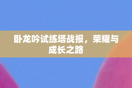 卧龙吟试练塔战报图片
