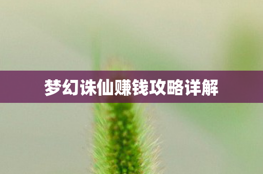 梦幻诛仙赚钱攻略详解图片