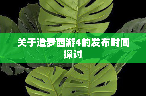 关于造梦西游4的发布时间探讨图片