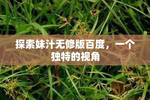 探索妹汁无修版百度图片