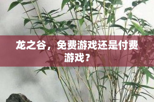 免费游戏还是付费游戏图片