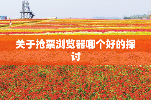 关于抢票浏览器哪个好的探讨图片