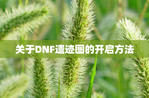 关于DNF遗迹图的开启方法图片
