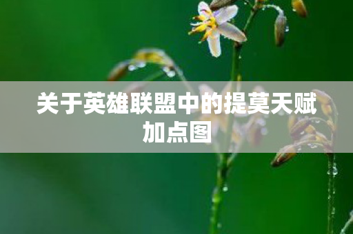 关于英雄联盟中的提莫天赋加点图图片