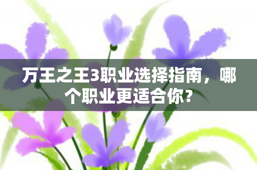 万王之王3职业选择指南图片