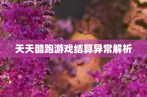 天天酷跑游戏结算异常解析图片