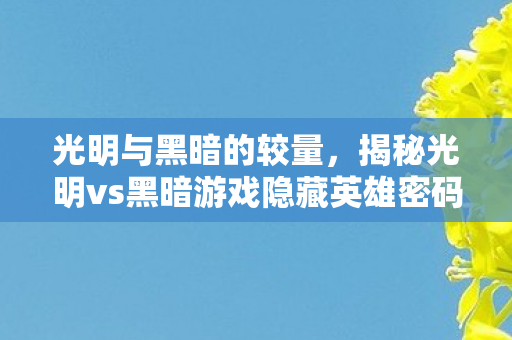 揭秘光明vs黑暗游戏隐藏英雄密码图片