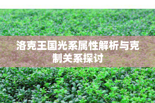 洛克王国光系属性解析与克制关系探讨图片