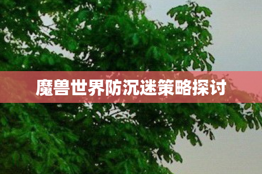 魔兽世界防沉迷策略探讨图片