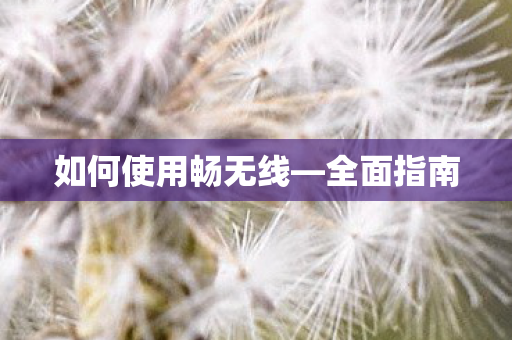 如何使用畅无线图片