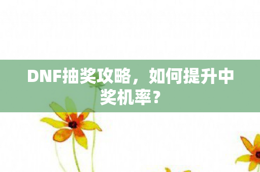 如何提升中奖机率图片