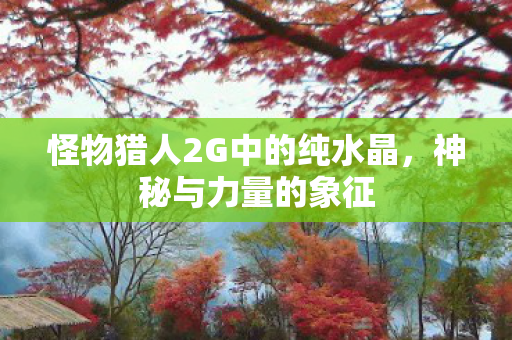 怪物猎人2G中的纯水晶图片