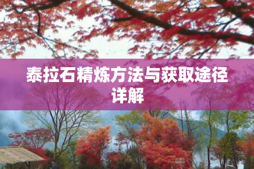 泰拉石精炼方法与获取途径详解图片
