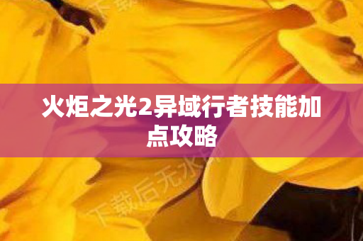 火炬之光2异域行者技能加点攻略图片