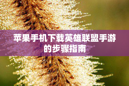 苹果手机下载英雄联盟手游的步骤指南图片