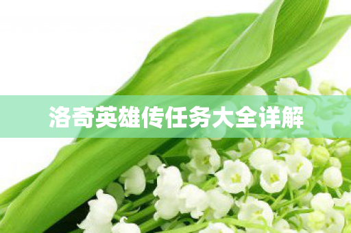 洛奇英雄传任务大全详解图片