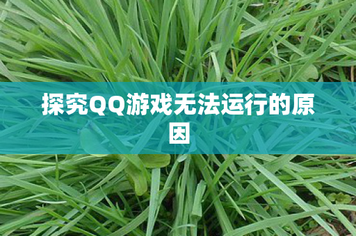 探究QQ游戏无法运行的原因图片