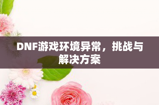 DNF游戏环境异常图片
