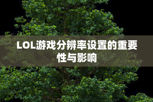 LOL游戏分辨率设置的重要性与影响图片