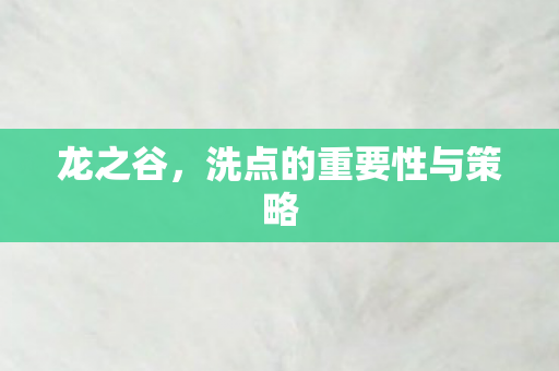 洗点的重要性与策略图片