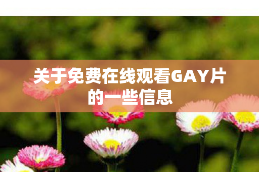 关于免费在线观看GAY片的一些信息图片