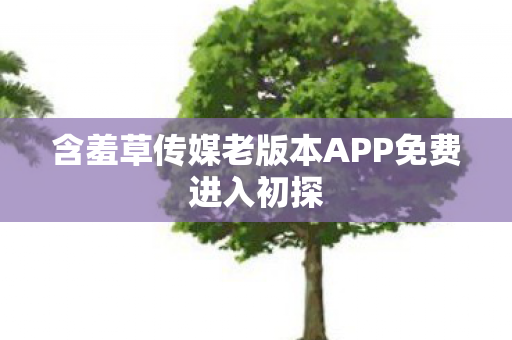 含羞草传媒老版本APP免费进入初探图片