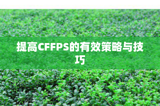 提高CFFPS的有效策略与技巧图片