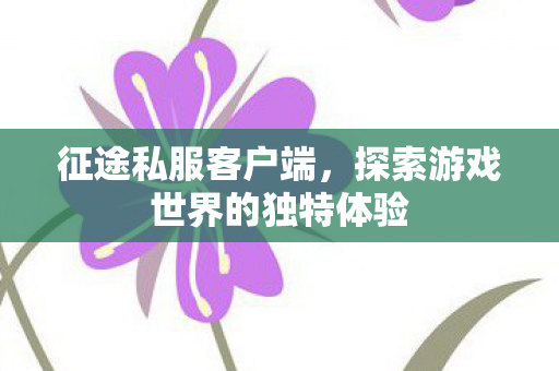 探索游戏世界的独特体验图片