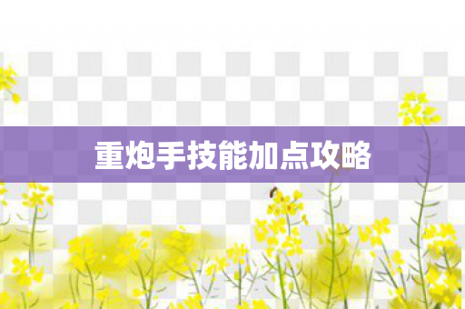 重炮手技能加点攻略图片