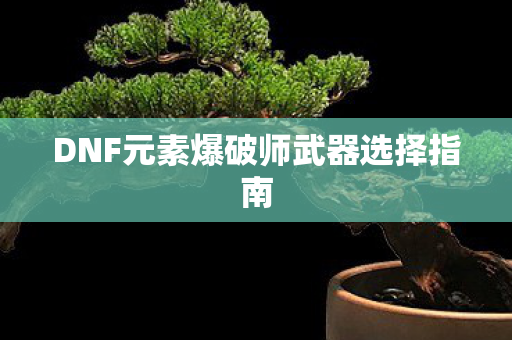 DNF元素爆破师武器选择指南图片